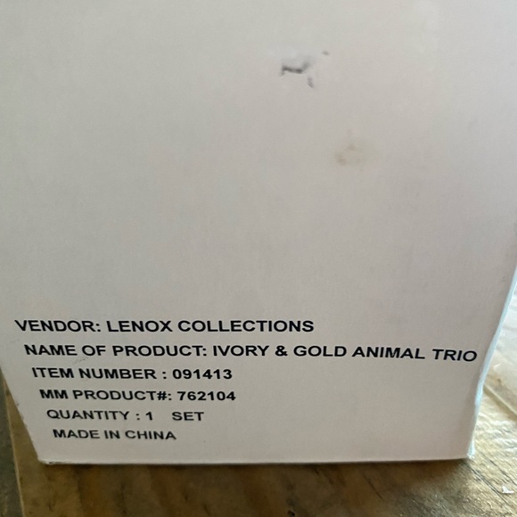 Lenox Collections. Ivory and 24 karat gold animal trio. Elephant, Dolphin, Swan. - Picture 5 of 5